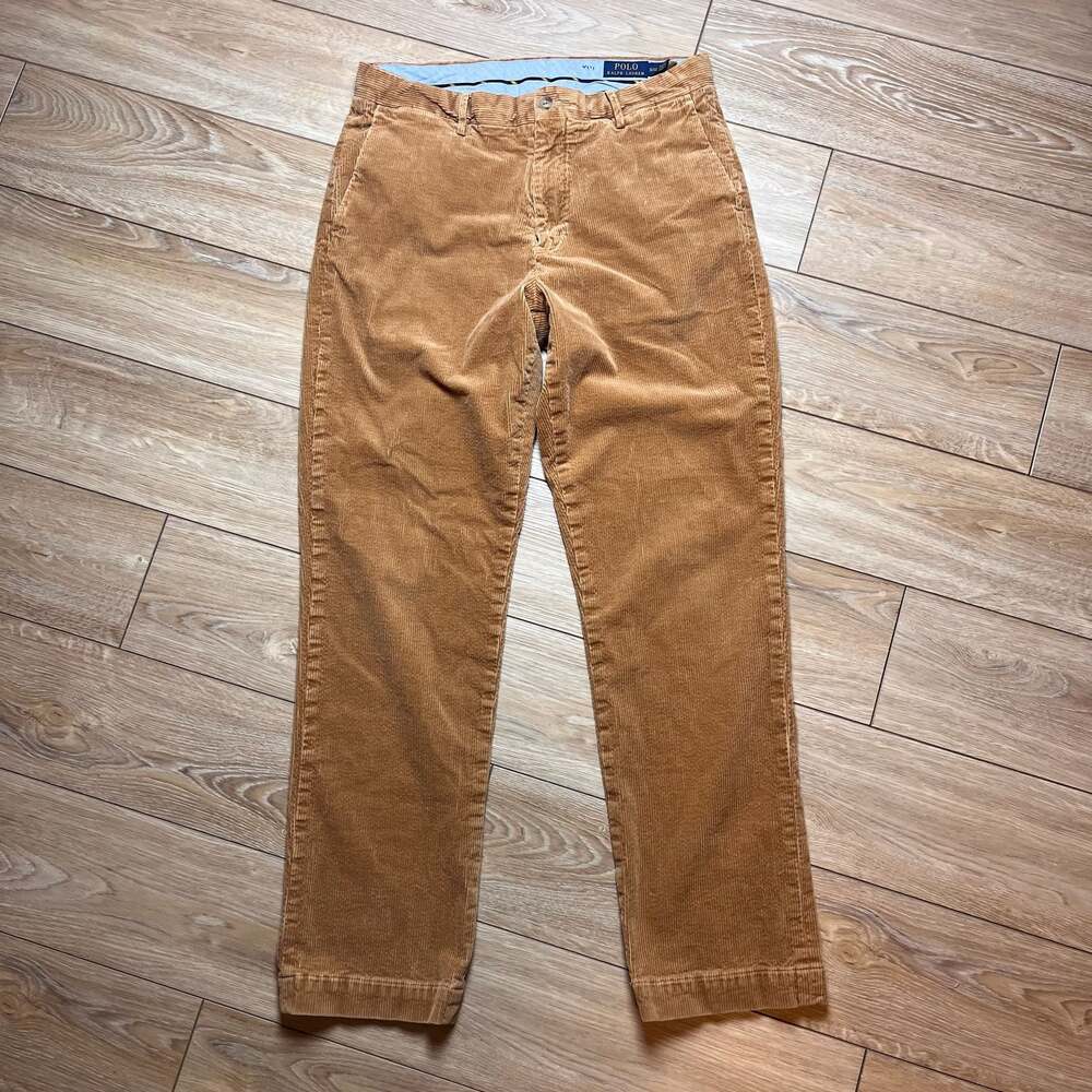 Polo Ralph Lauren Tan Corduroy Straight Leg Stretch Trousers 32/32